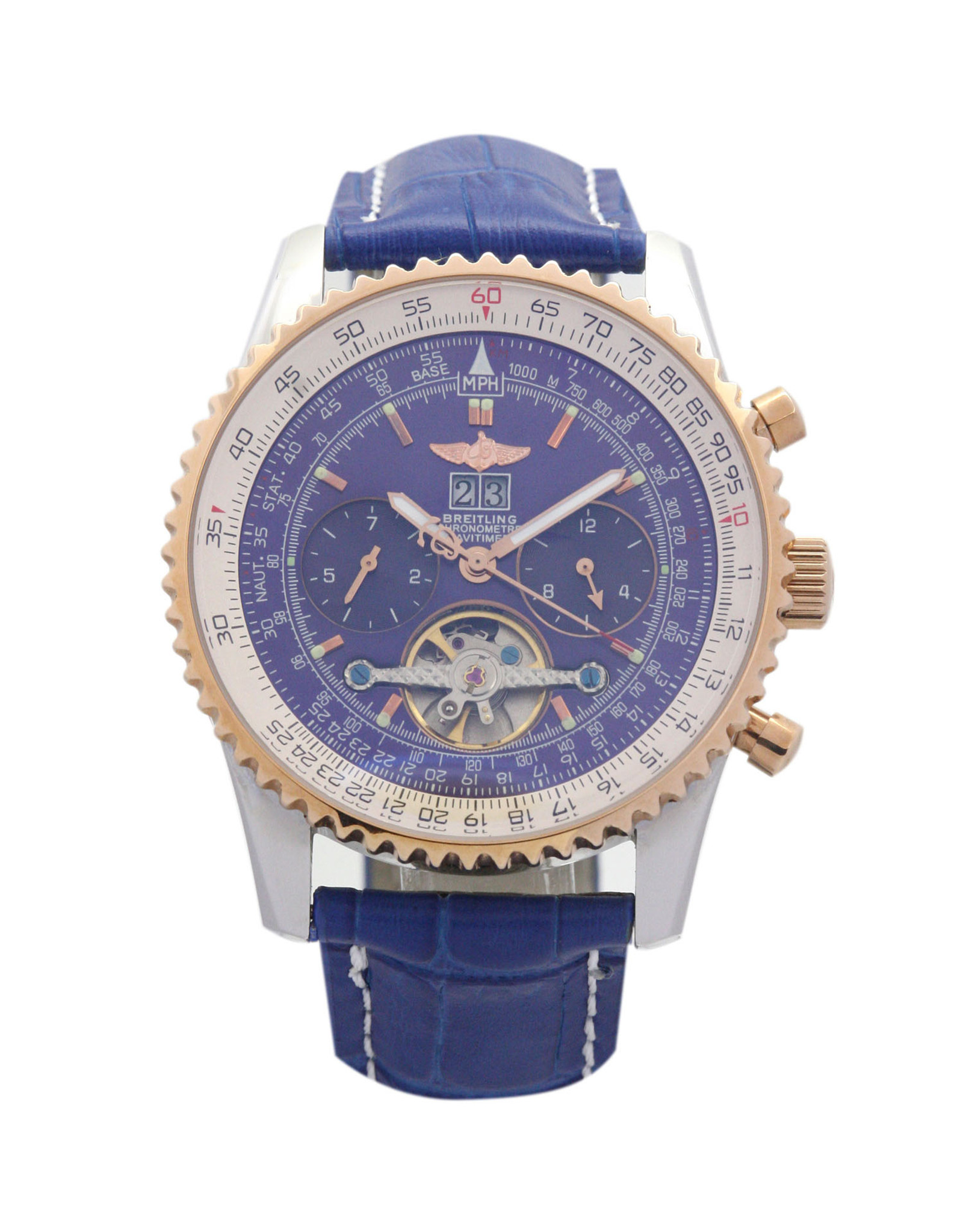 Navitimer World Blue Dial Leather Strap A24322