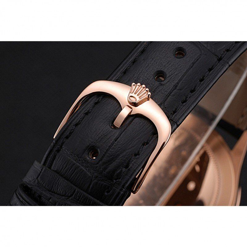 Swiss Cellini Time Rose Gold Case Black Dial Black Leather Bracelet 622656