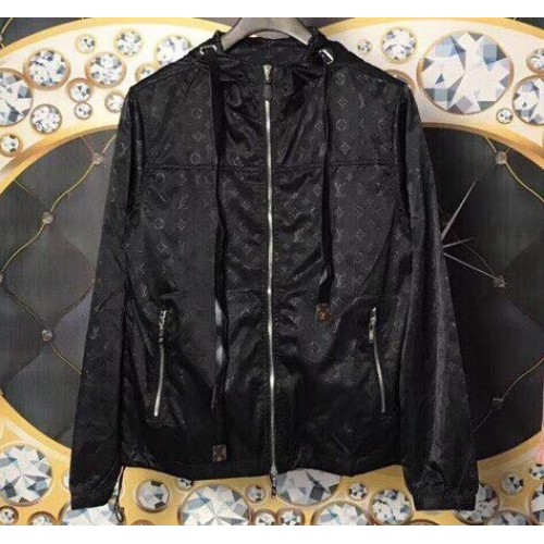 Louis Vuitton All Over Monogram Logo Hooded Parka Jacket Black