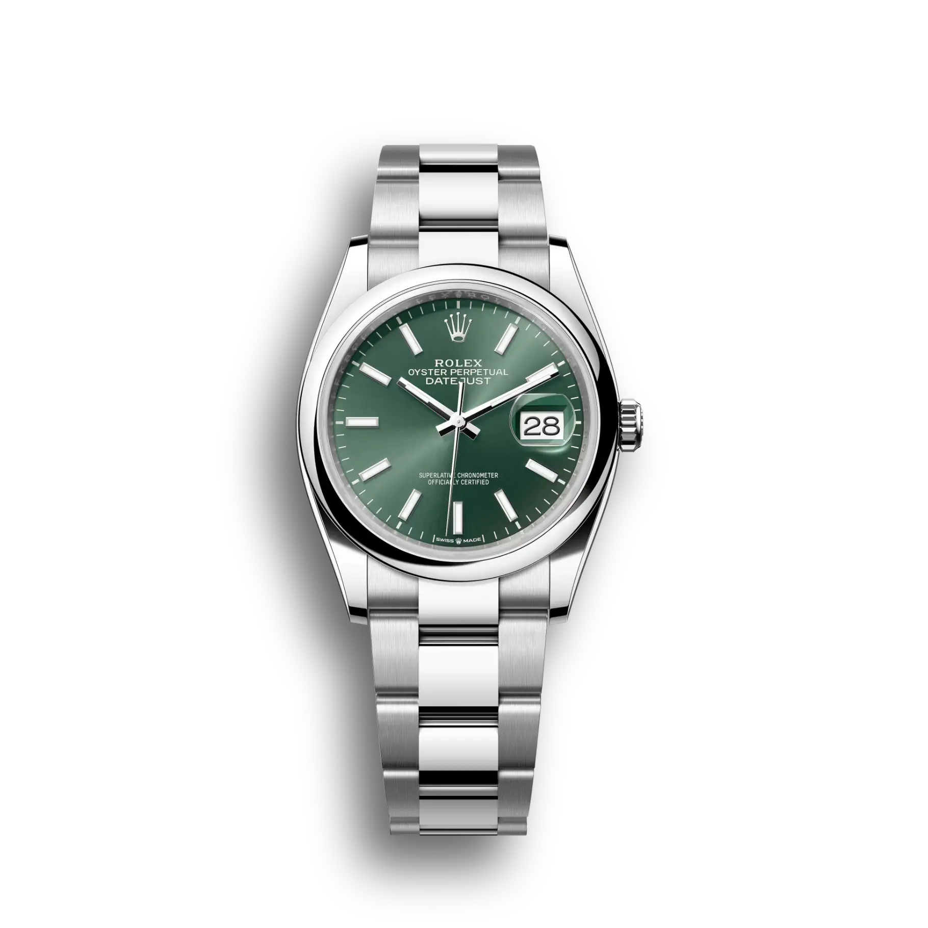 Datejust: Oystersteel, mint green, m126200-0024