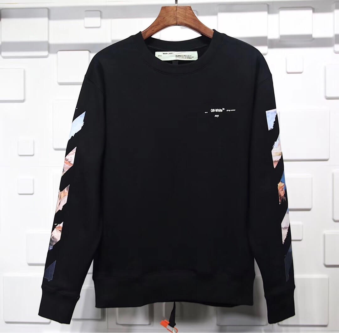OFF-WHITE COLOUR PAINTING DIAGONALS ZIP HOODY