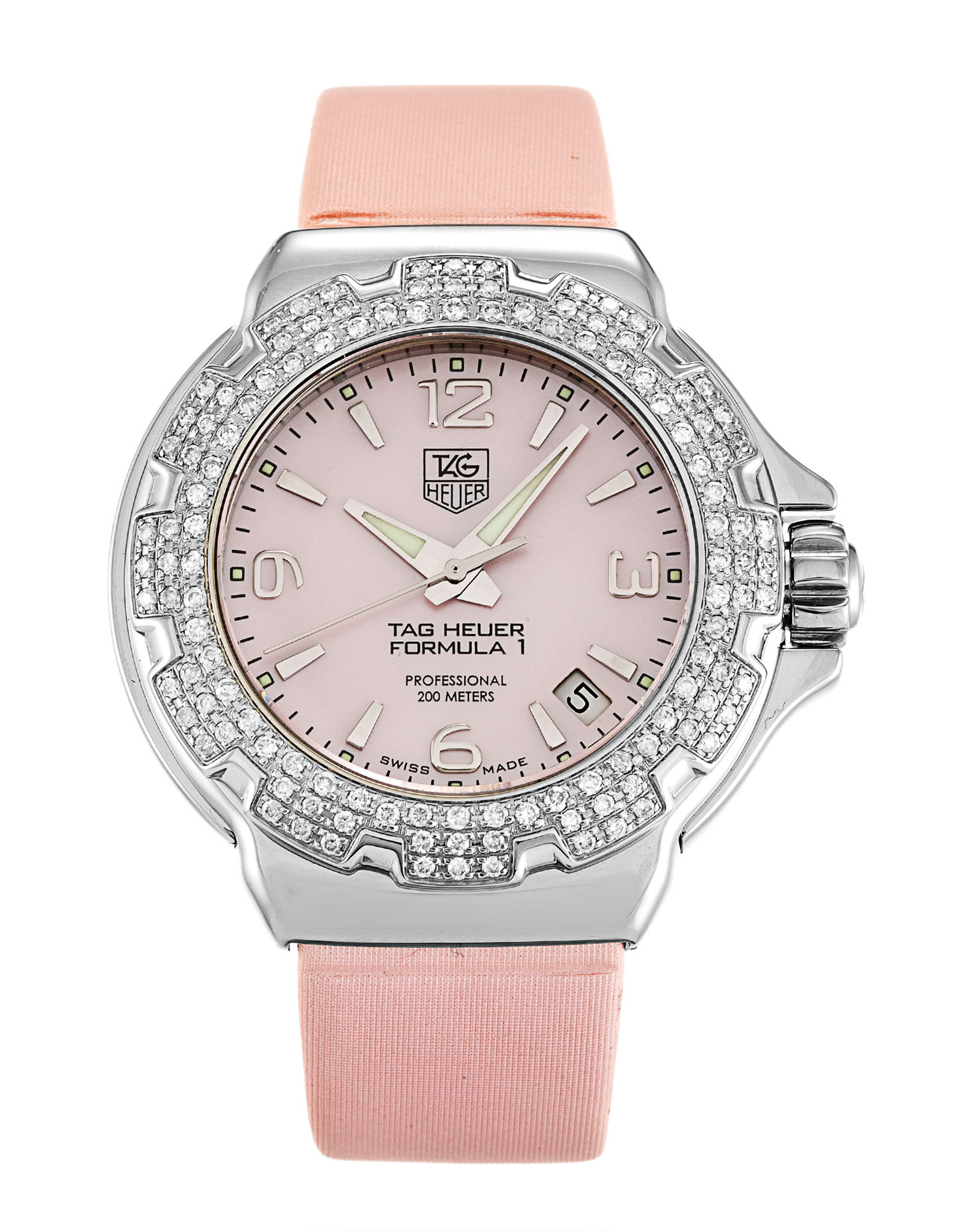 Formula 1 Sparkling WAC1216.FC6220 Pink Dial Stick Markers 37MM