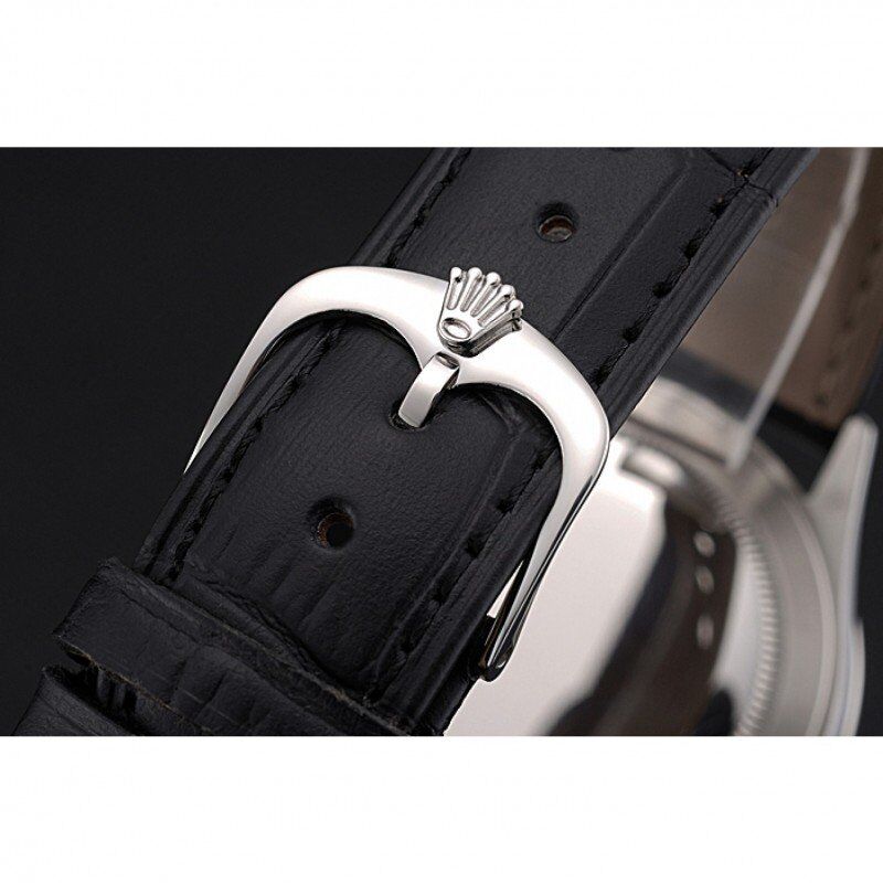 Swiss Cellini Time Silver Case Black Dial Black Leather Bracelet 622654