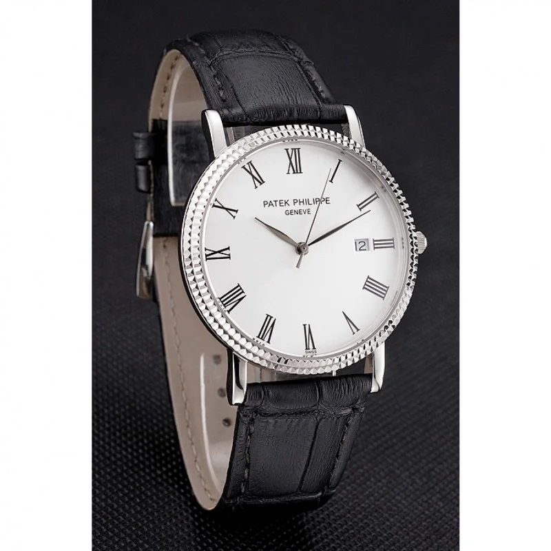 Calatrava Dial White 40 mm, Stainless Steel
