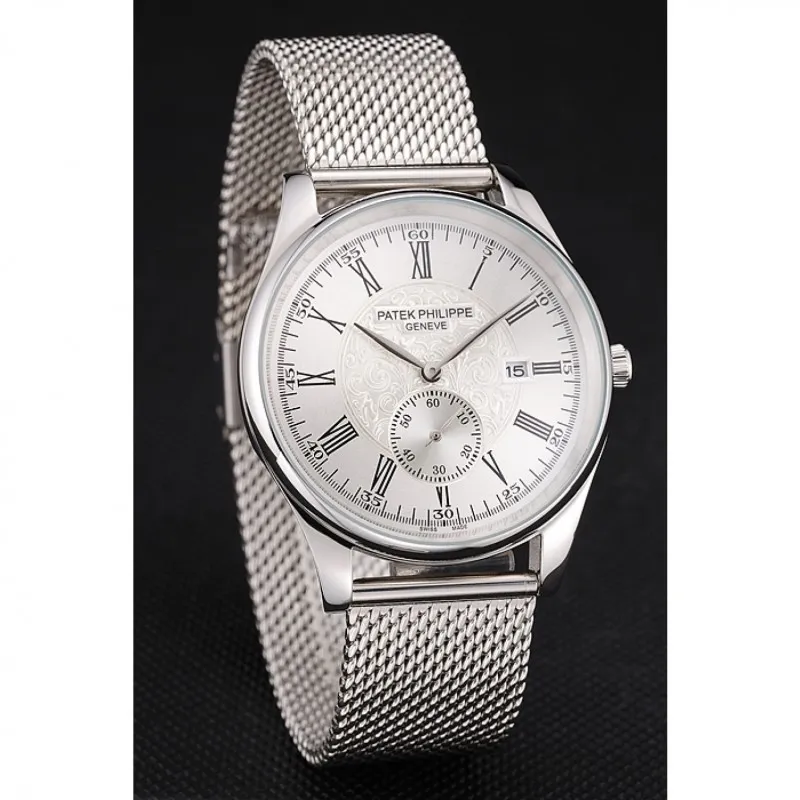 Calatrava Small Seconds Dial White 40 mm, Stainless Steel
