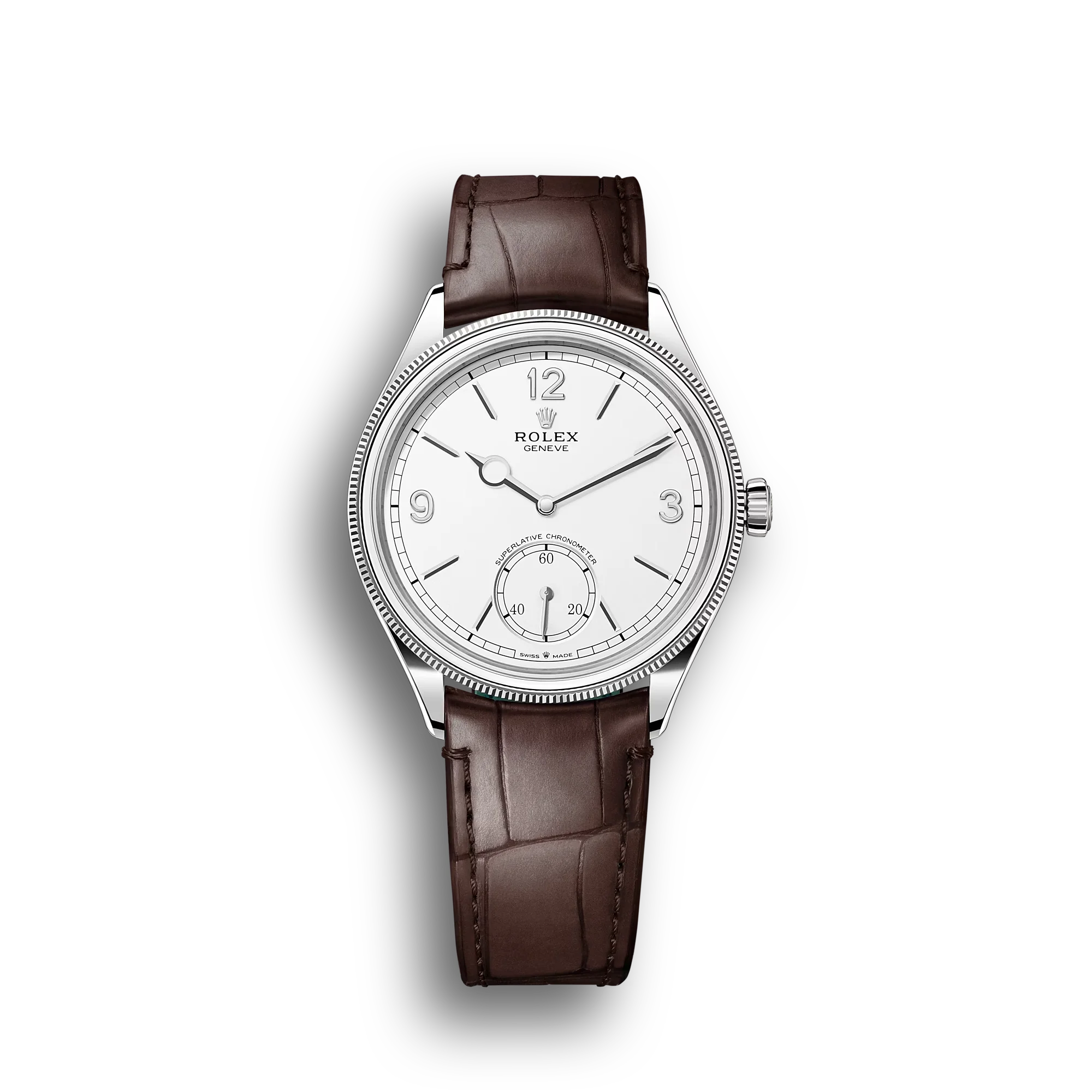 1908: white gold with an alligator leather strap, m52509-0006