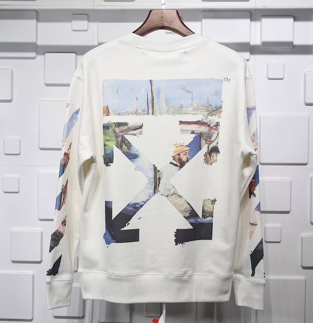 OFF-WHITE COLOUR PAINTING DIAGONALS ZIP HOODY