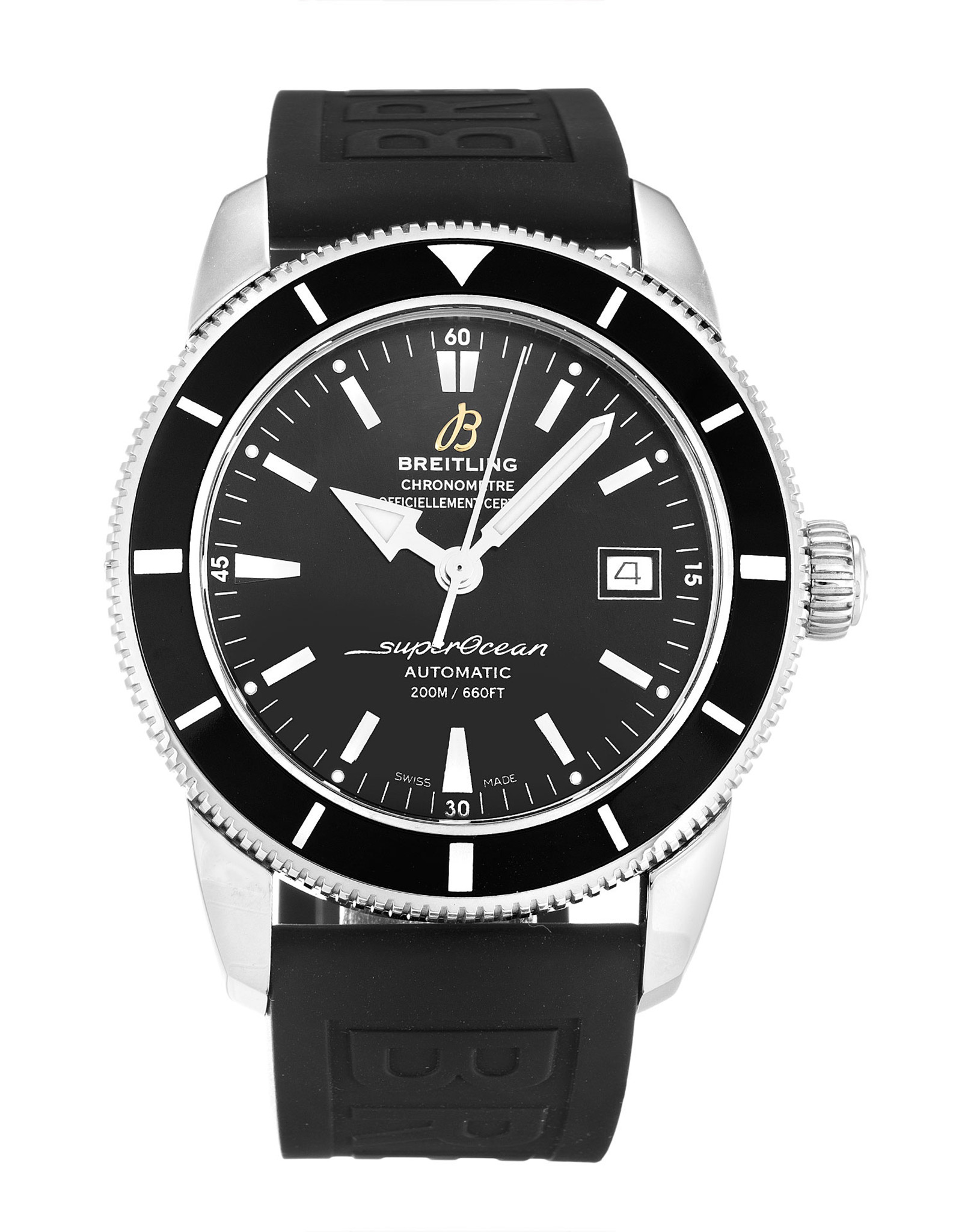 SuperOcean Heritage Black Dial Rubber Strap A17321