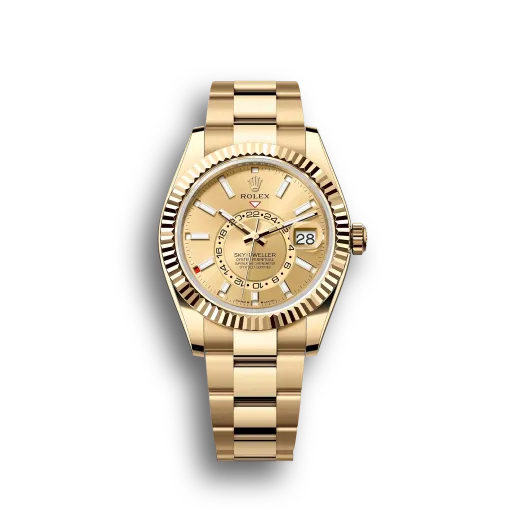 Sky-Dweller: Yellow gold, champagne-colour dial, Oyster bracelet, m336938-0001