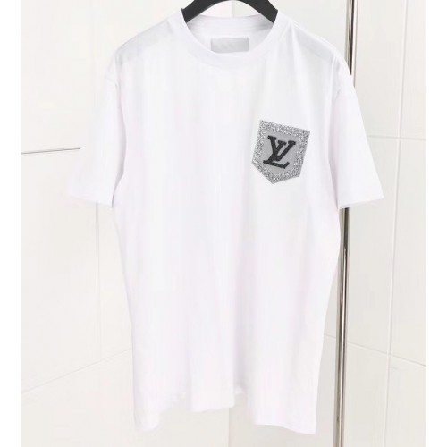 Louis Vuitton Beaded Logo Print T-Shirt White