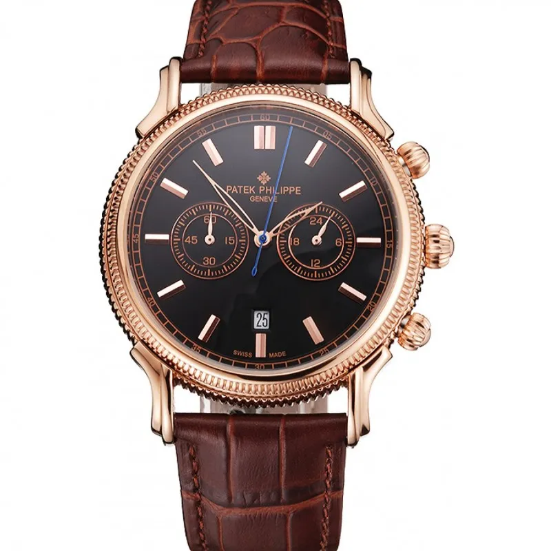 Chronograph Dial Black 40 mm, Rose Gold Plated
