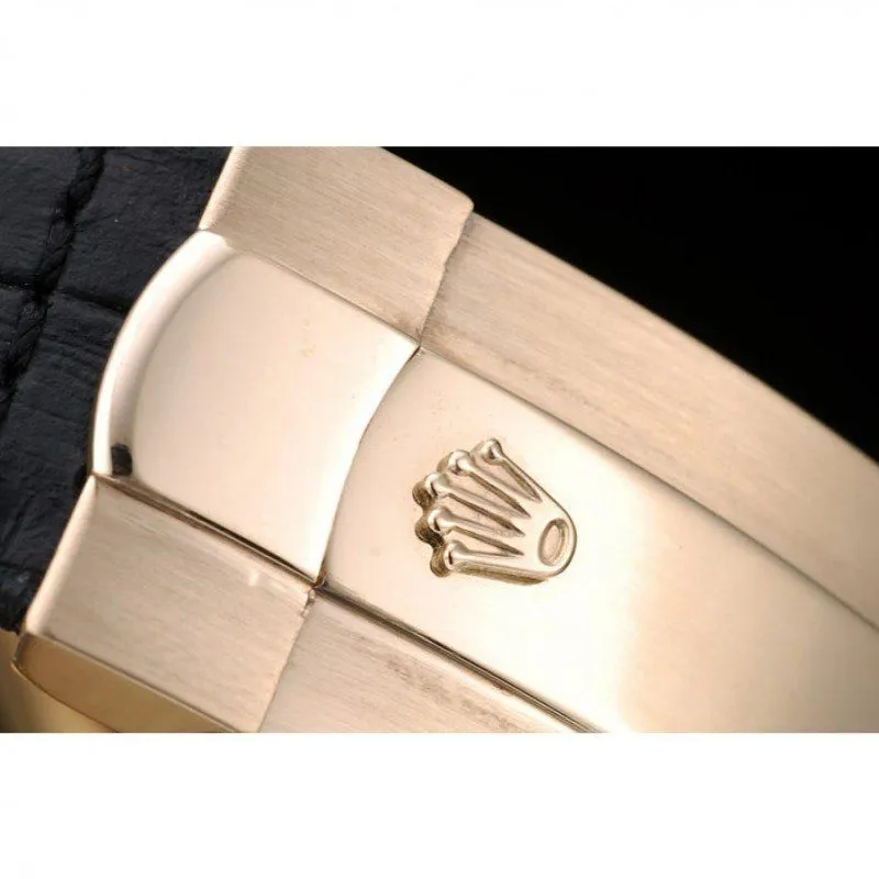 Daytona Gold Case Blue Dial Black Leather Strap