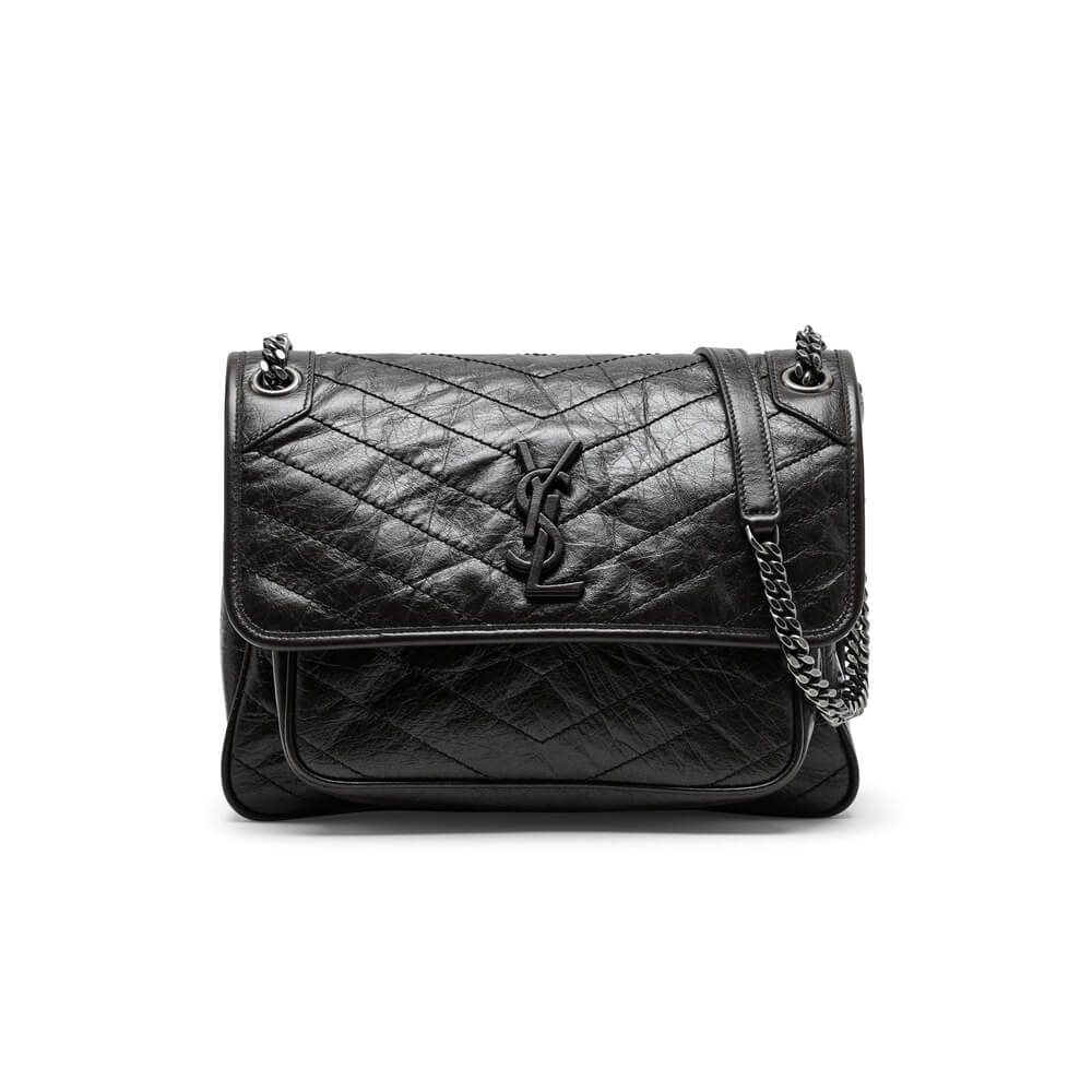 YSL SAINT LAURENT NIKI MEDIUM IN CRINKLED VINTAGE LEATHER