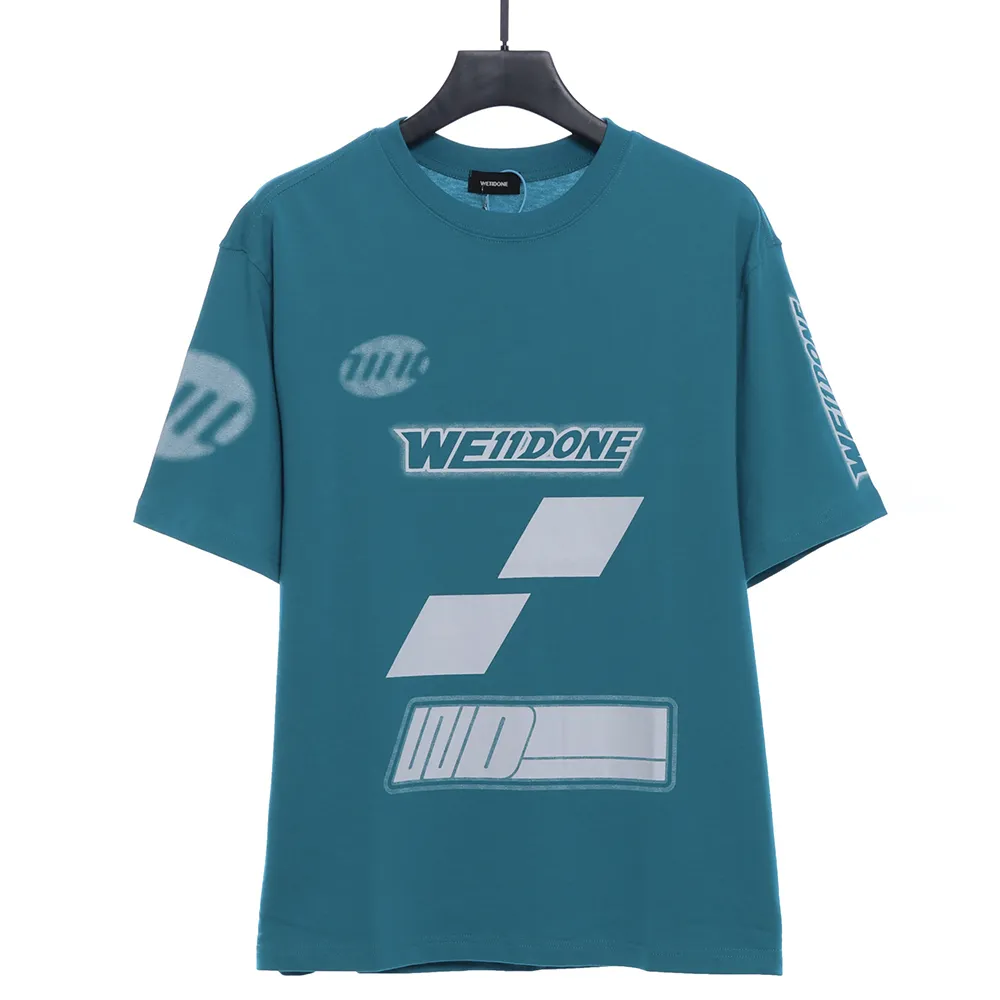 CUTOUT PRINT LOGO T-SHIRT(blue / black)