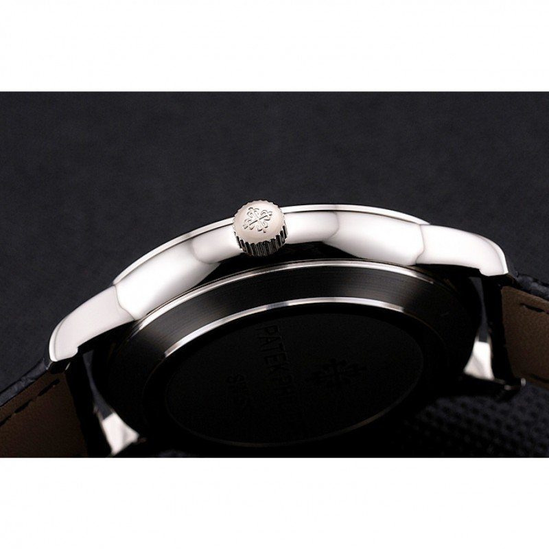 Calatrava Dial Black 41 mm, Stainless Steel