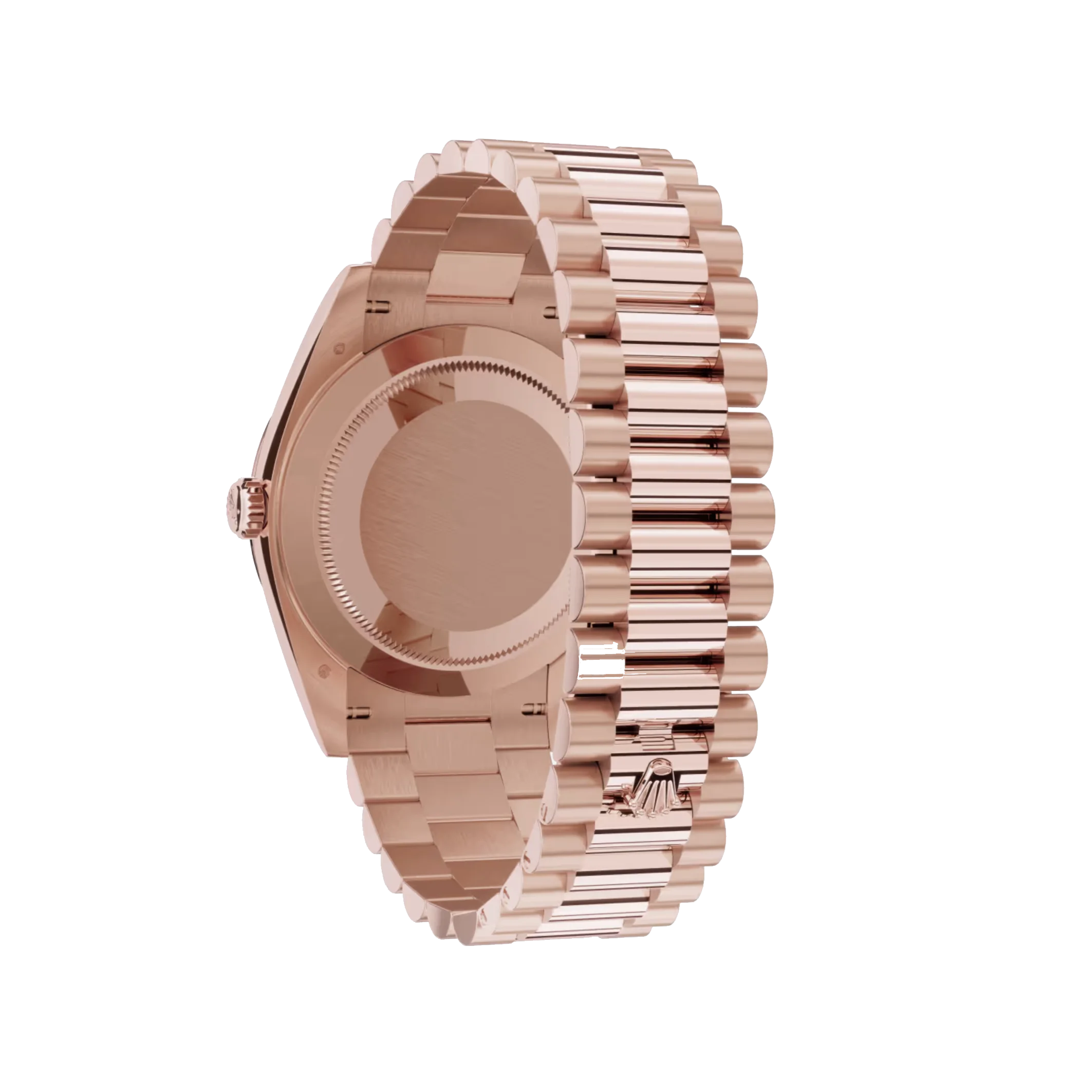 Day-Date: Everose gold, green aventurine, diamond-set dial, fluted bezel, President bracelet, m128235-0068