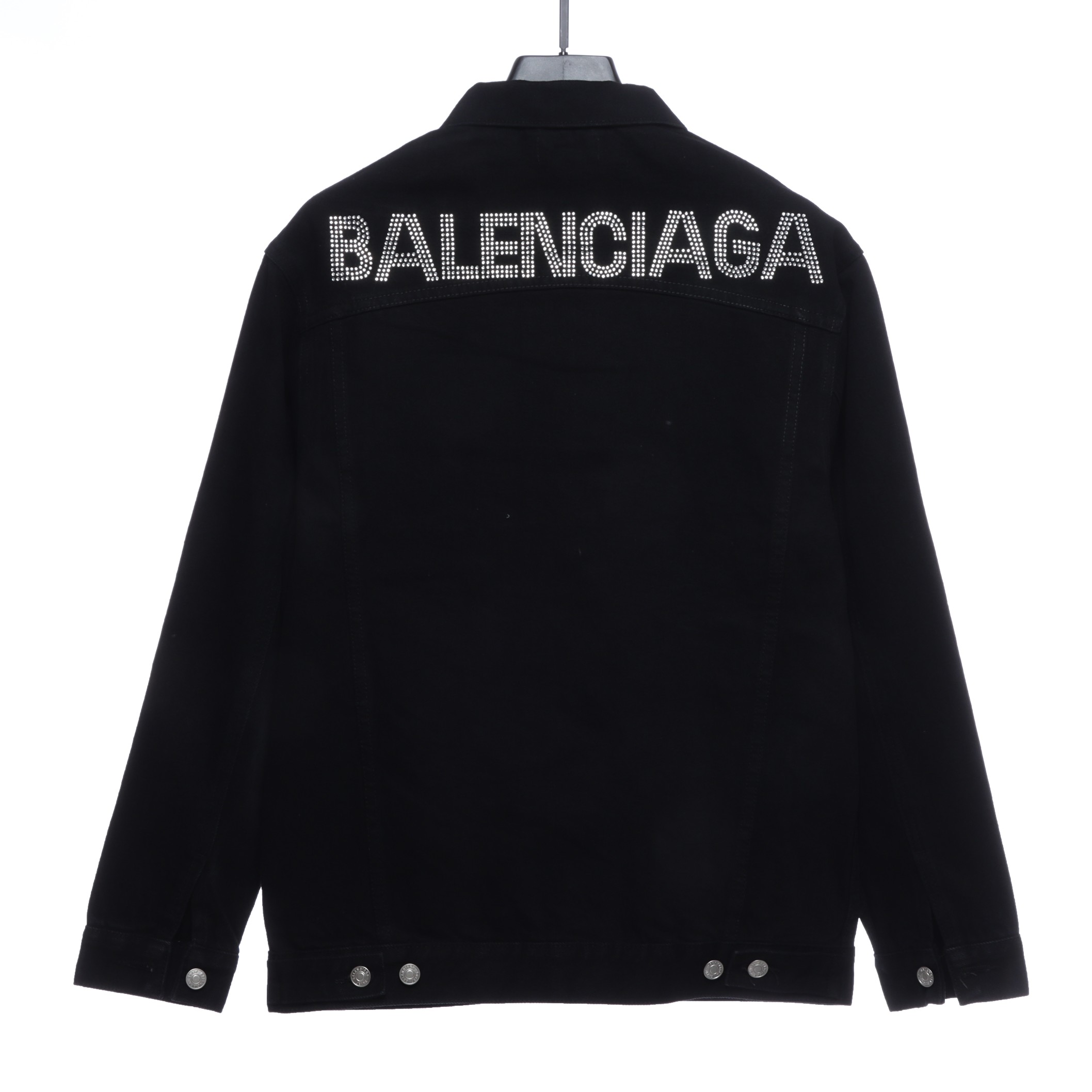 Denim Long Sleeve Jacket with Hot Diamond Back