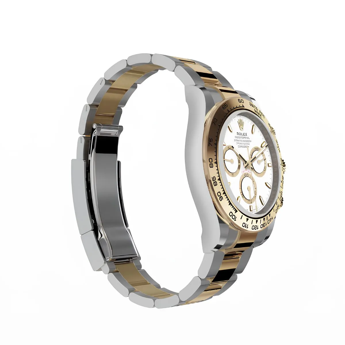 Daytona Cosmograph: Oyster, Yellow gold, White dial, m126503-0001