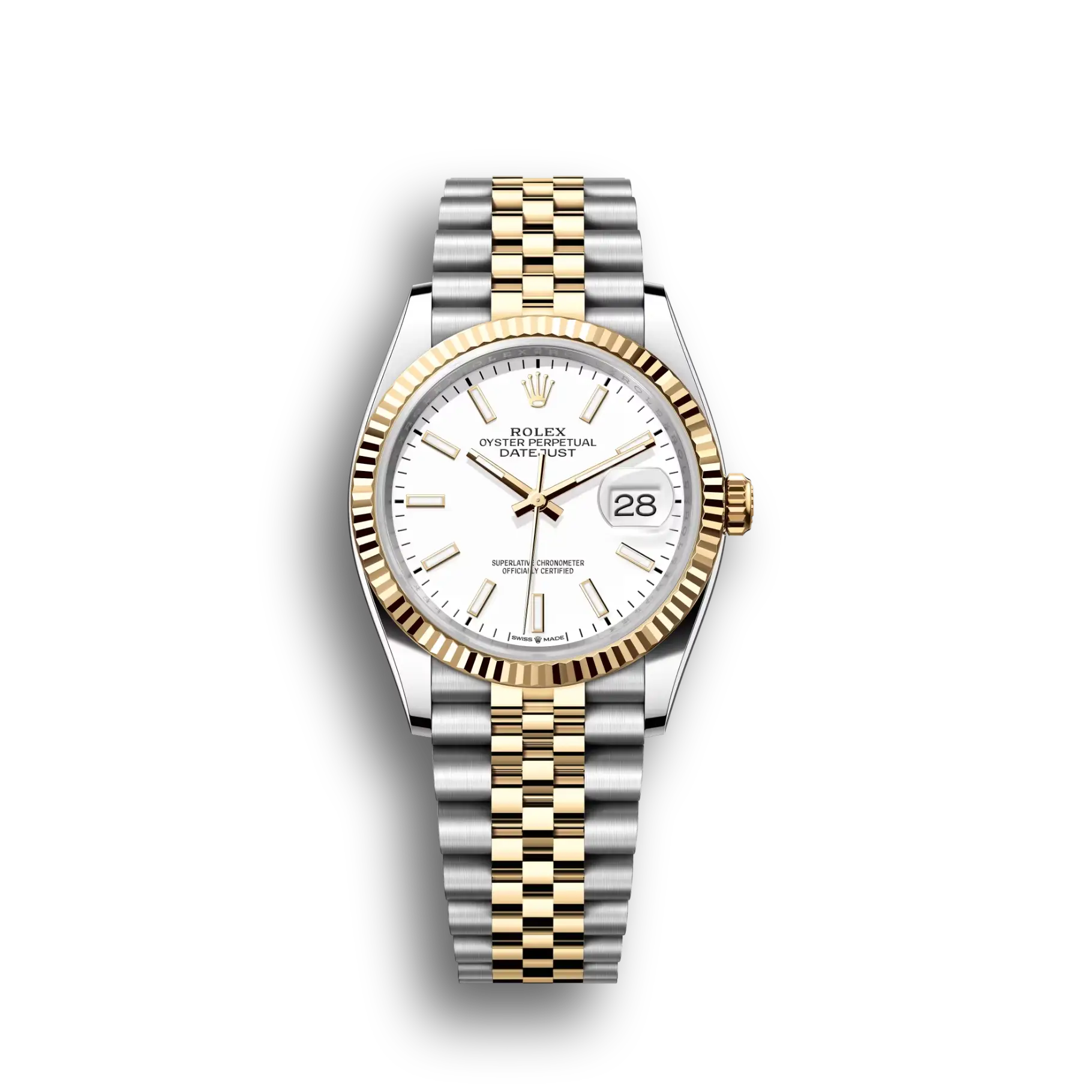 Datejust: Oystersteel and yellow gold, white, m126233-0019