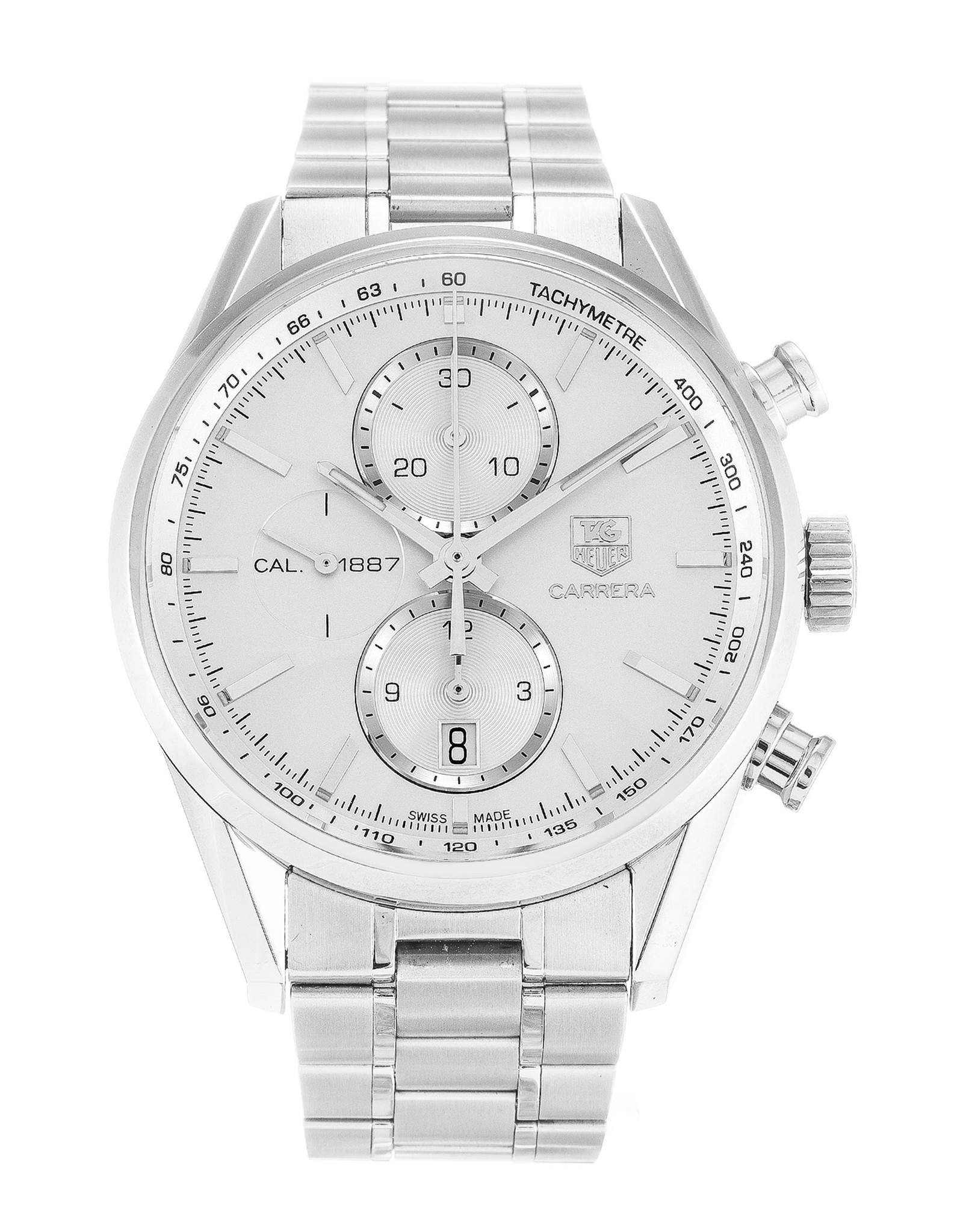 Carrera CAR2111.BA0720 White Dial Stick Markers 43MM
