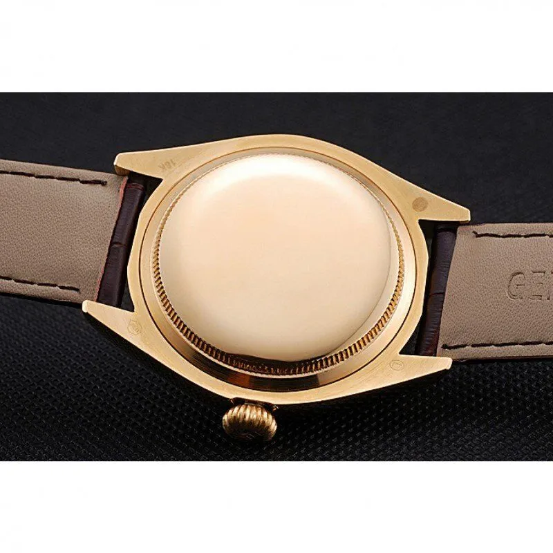 Cellini White Dial Gold Case Brown Leather Strap 622833
