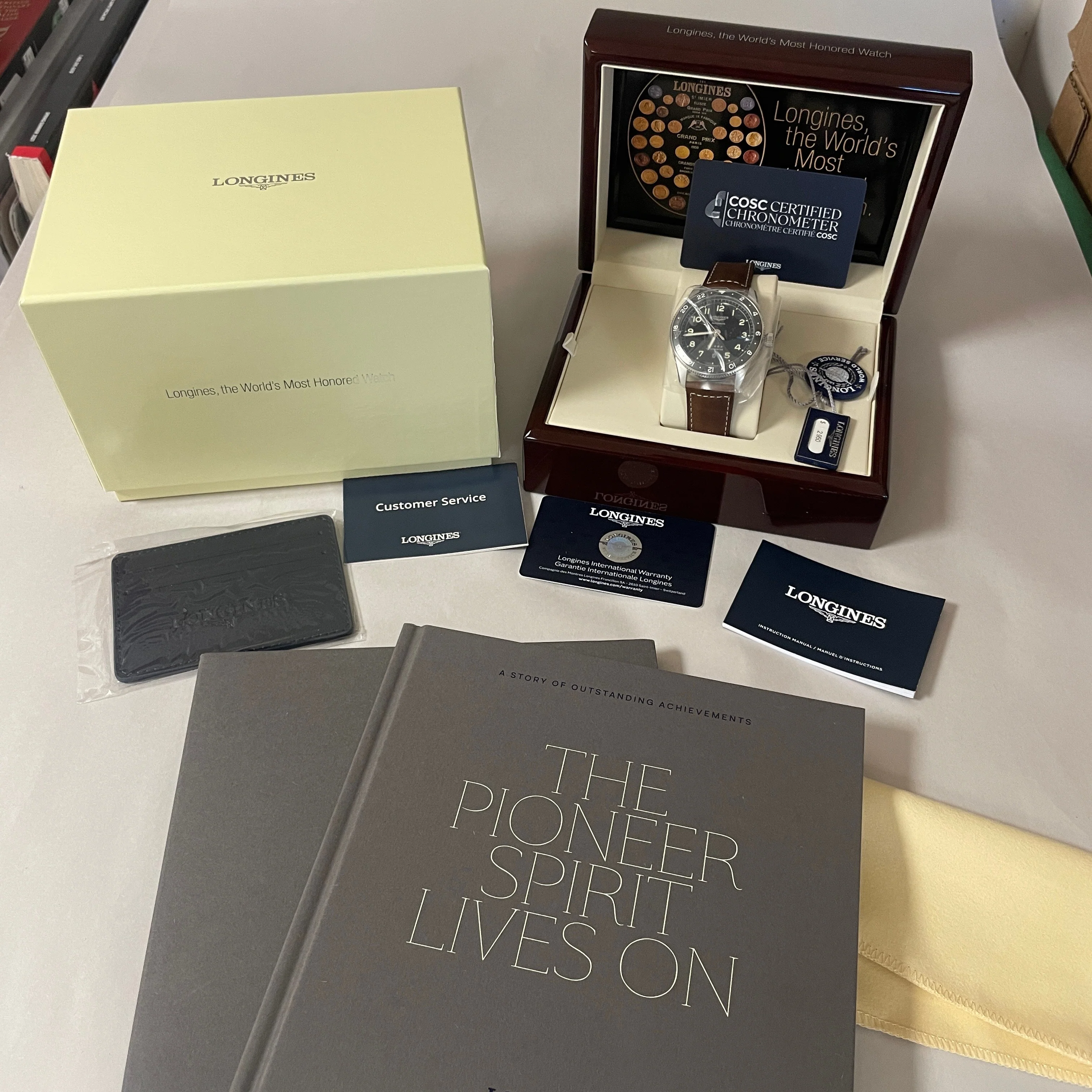 Spirit 42MM Zulu Time GMT Black Leather Steel Watch L38124532