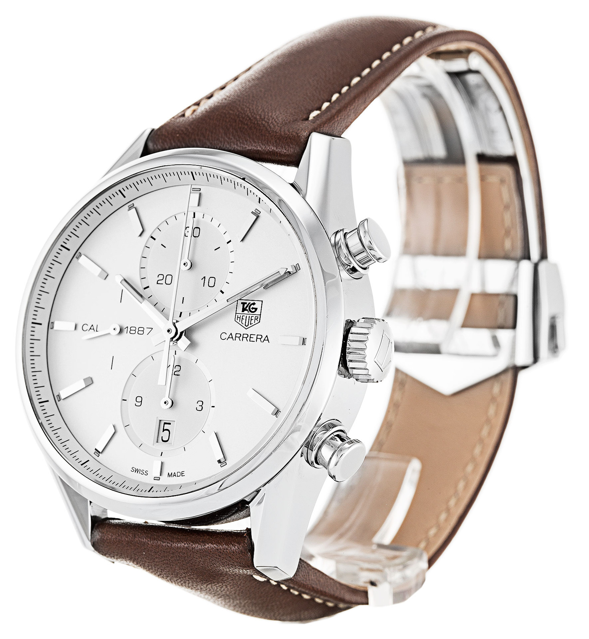 Carrera CAR2111.FC6291 White Dial Leather Strap 41MM
