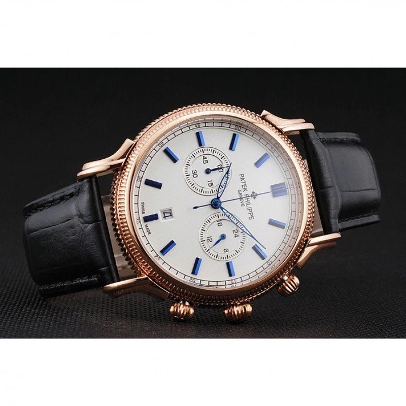 Chronograph White Dial White 40 mm, Rose Gold Plated