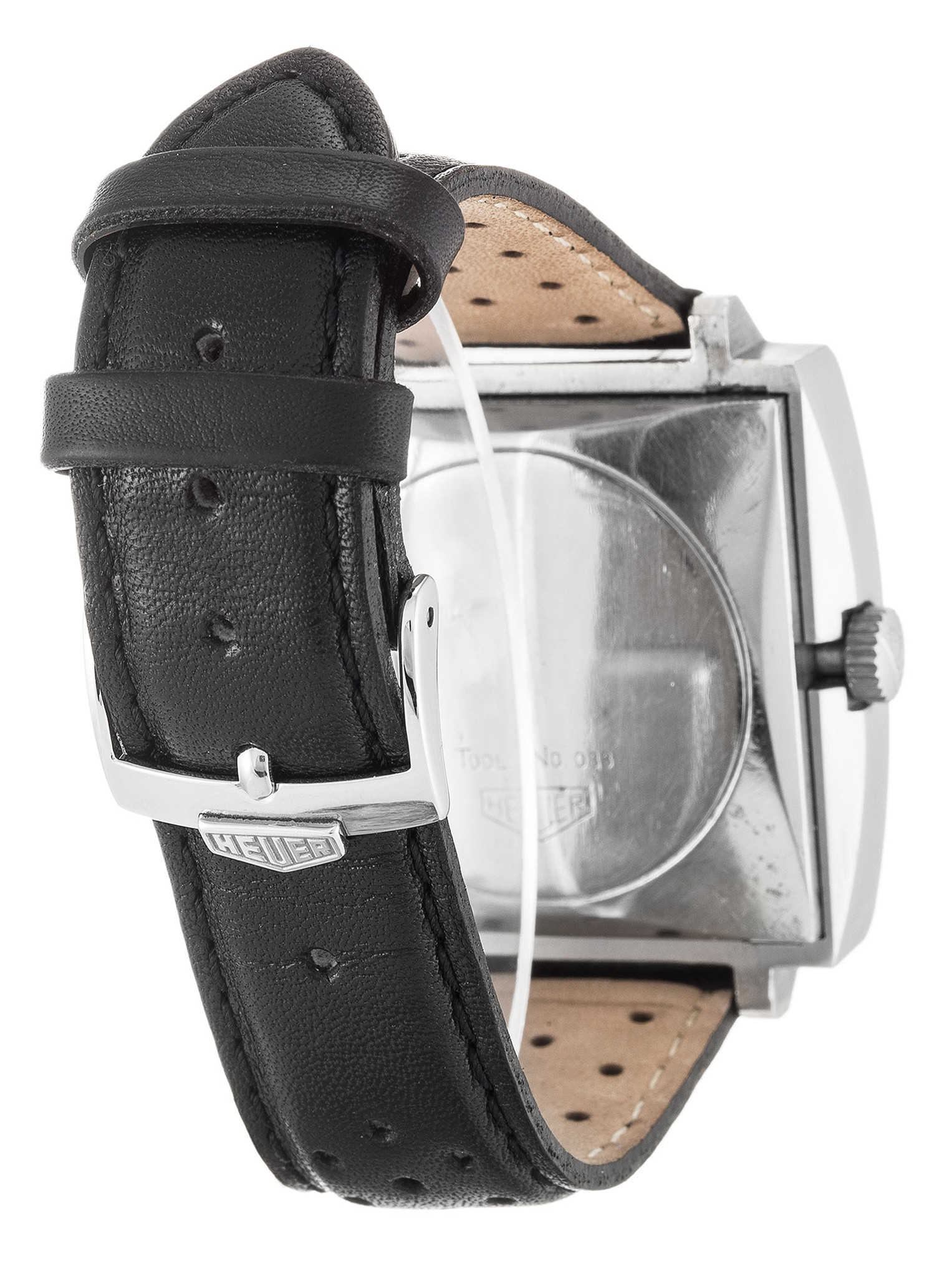 Monaco Black Dial Leather Strap 1133G-37 MM