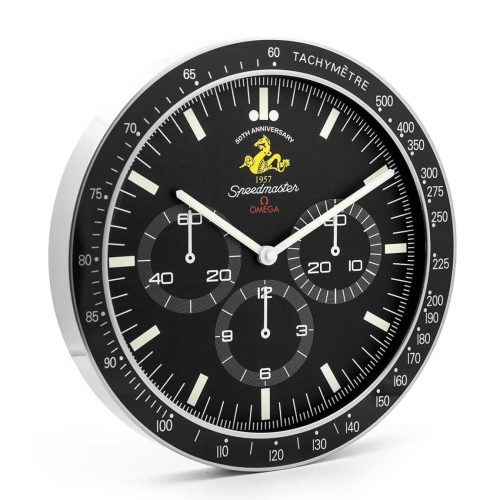 speedmaster moonwatch wall clock 50th anniversary silver