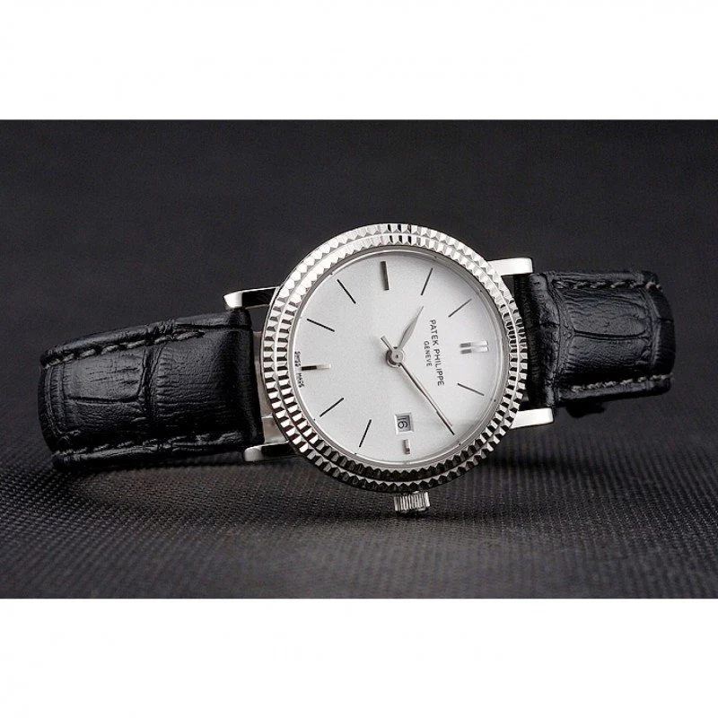Calatrava Double Ribbed Dial 28 mm, Stainless Steel