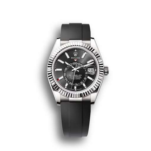 Sky-Dweller: Oyster, White gold, Bright black dial, m336239-0002