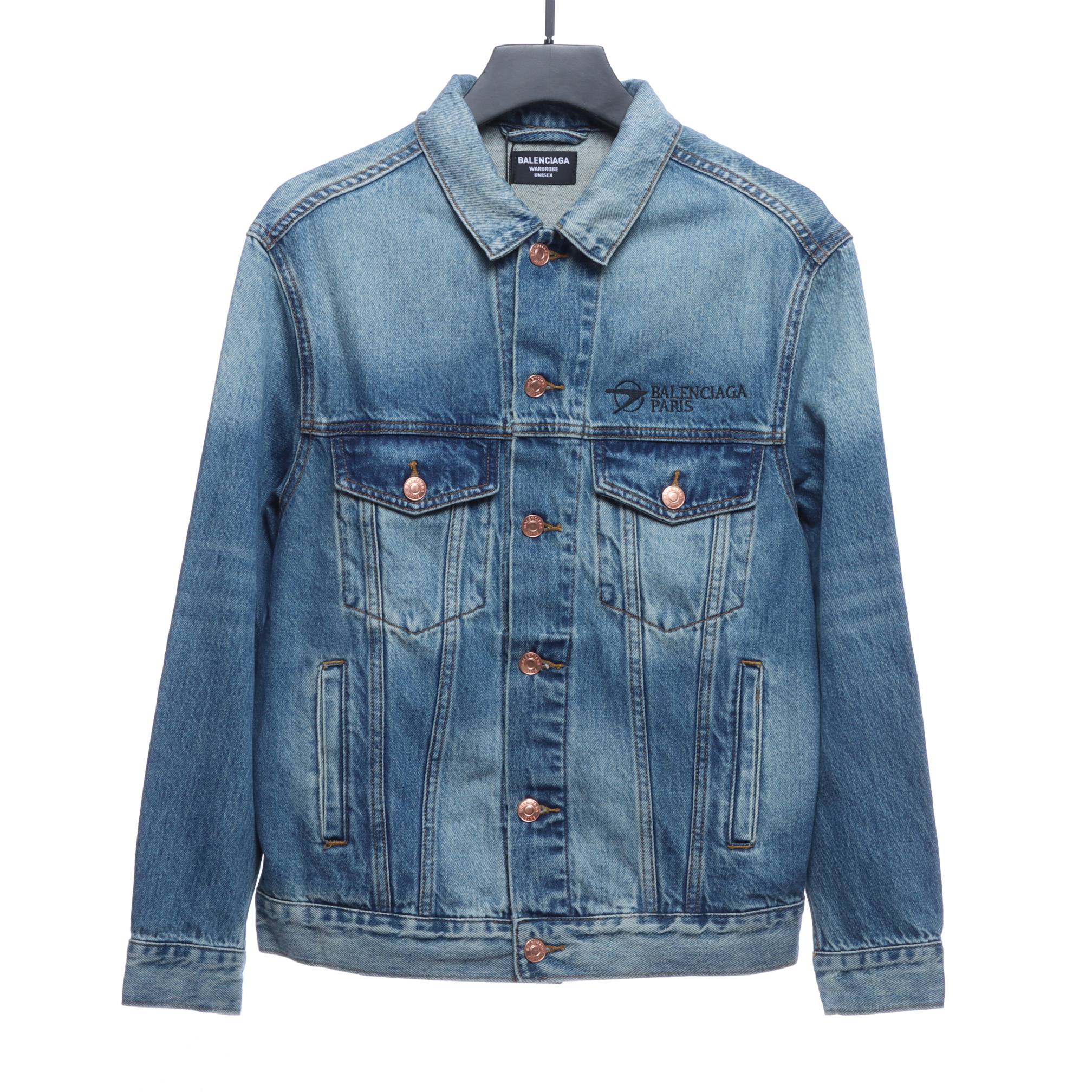 LOGO Embroidered Denim Jacket