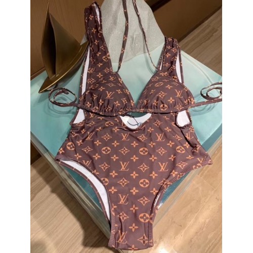 Louis Vuitton Monogram Top and Bottoms Swimsuit Brown