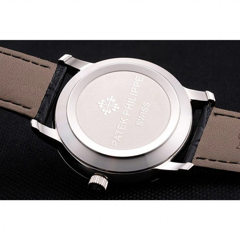 Calatrava Dial Black 41 mm, Stainless Steel