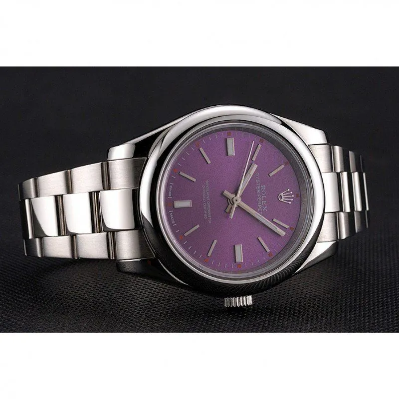 Oyster Perpetual Red Grape Dial Stainless Steel Case And Bracelet