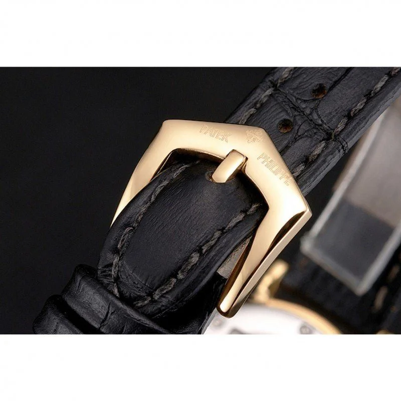Calatrava Black Dial Roman 28 mm, Yellow Gold Plated