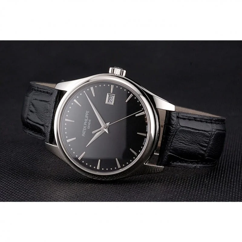 Calatrava Black Dial 41 mm, Stainless Steel