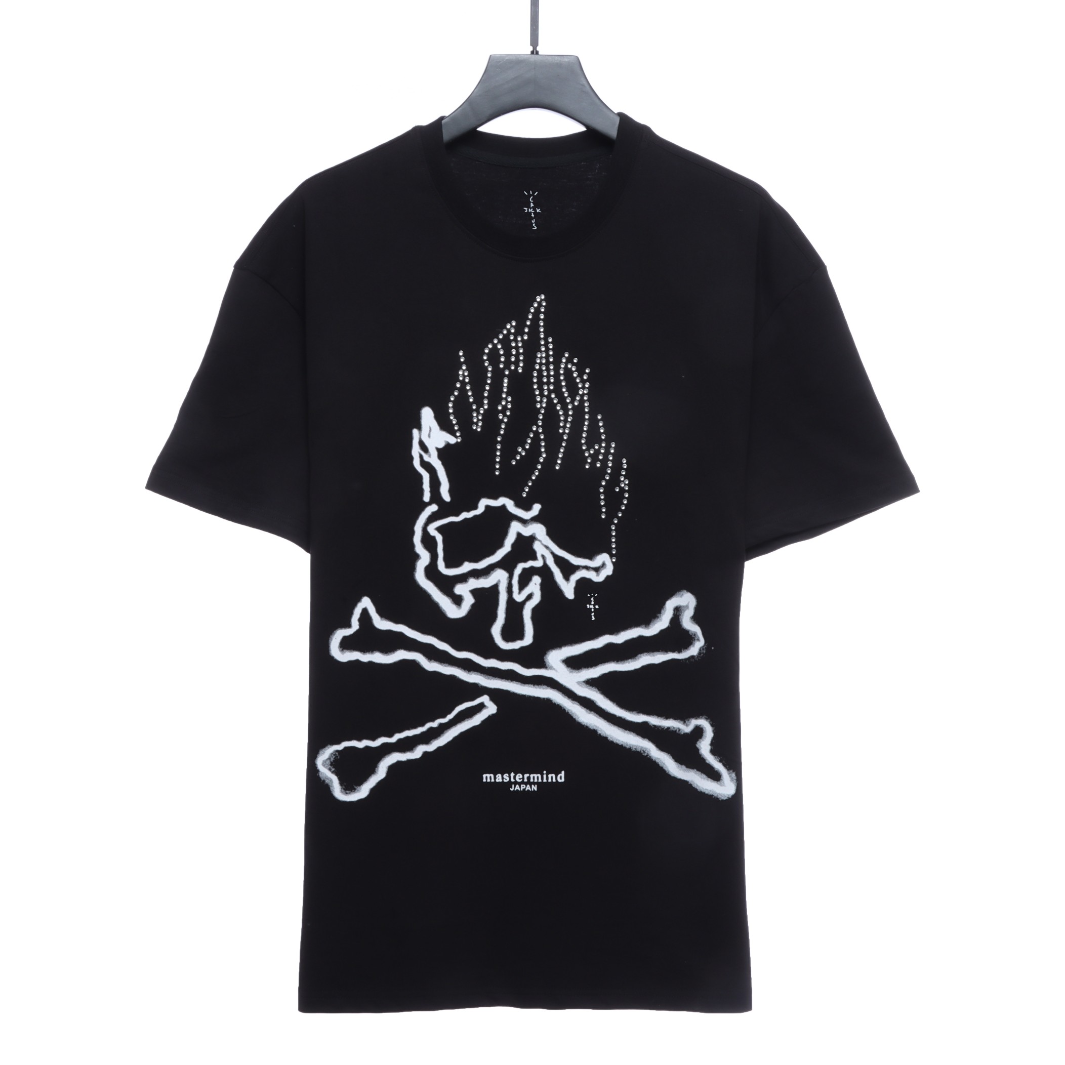 Graffiti Rhinestone Patchwork Skull T-Shirt
