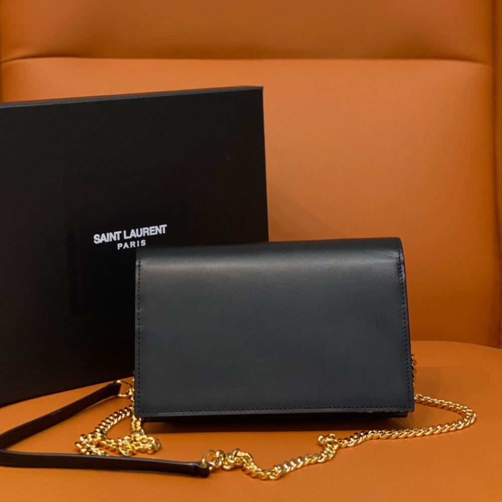 YSL SAINT LAURENT BLACK ‘KATE’ SHOULDER BAG