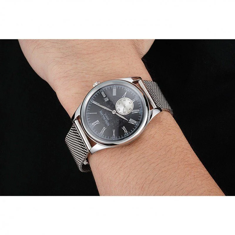 Calatrava Small Seconds Dial Black 40 mm, Stainless Steel