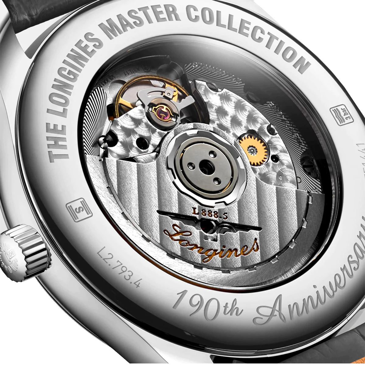 Master 40MM 190th Anniversary Automatic Silver Dial Grey Leather Watch L27934732
