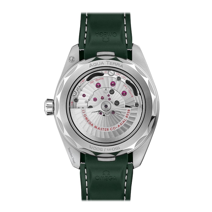 Seamaster Aqua Terra 150m Co Axial Master Chronometer GMT Worldtimer 43mm Mens Watch Green Rubber