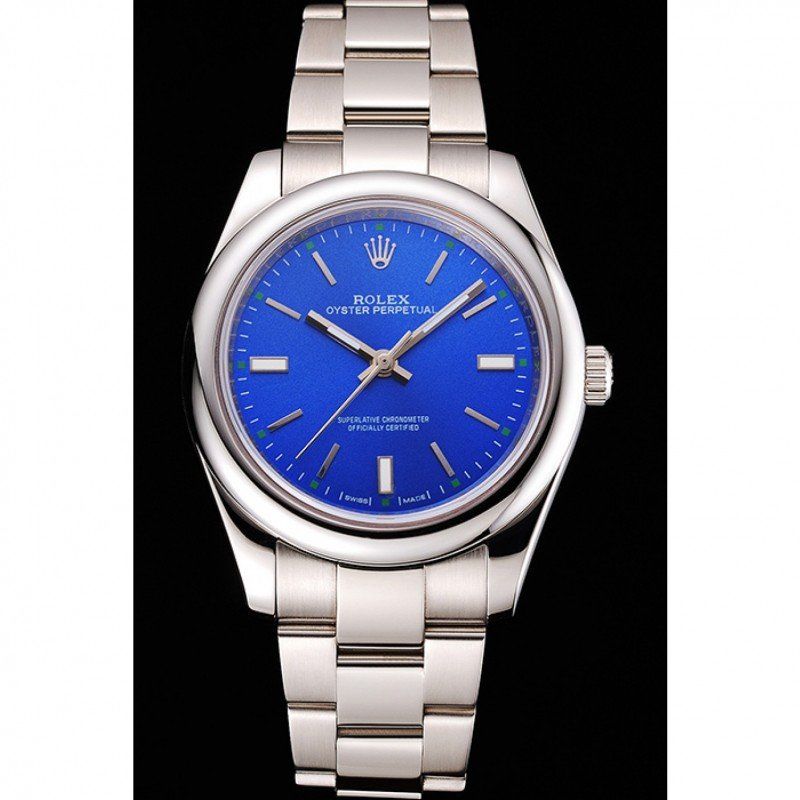 Oyster Perpetual Blue Dial Stainless Steel Case And Bracelet