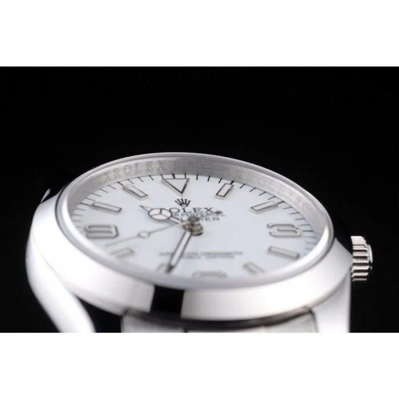 Explorer Polished Stainless Steel White Dial 98086
