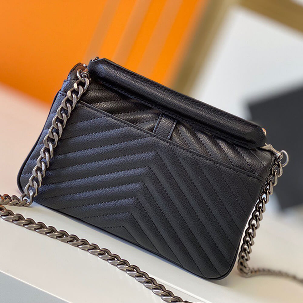 YSL Saint Laurent College quilted-leather satchel bag