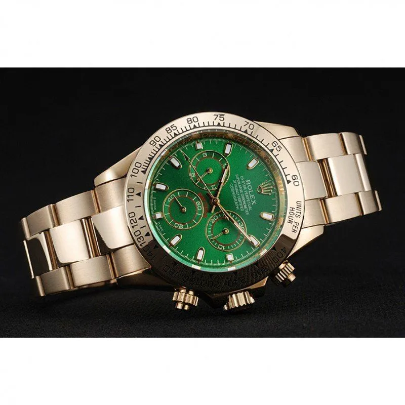 Cosmograph Daytona Green Dial Rose Gold Case And Bracelet 1454244