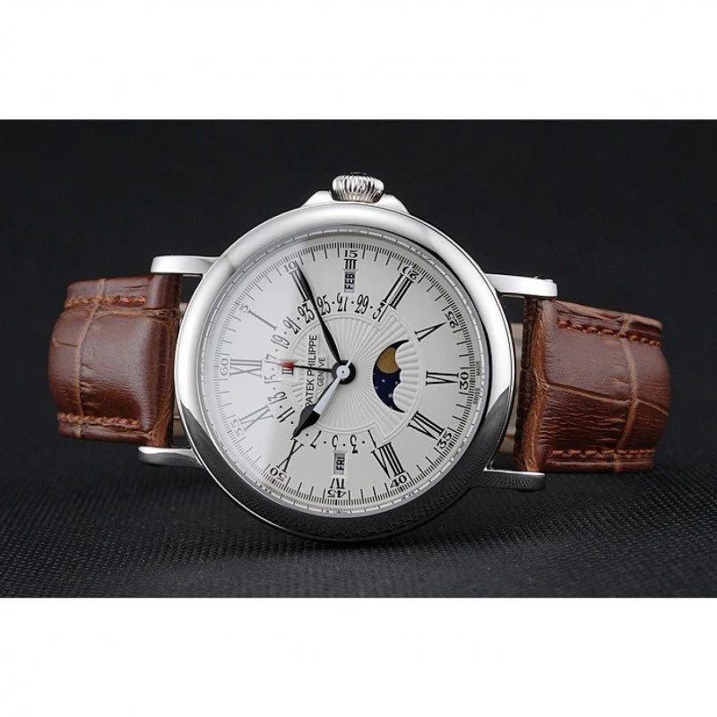 Perpetual Calendar Dial White 40 mm, Stainless Steel