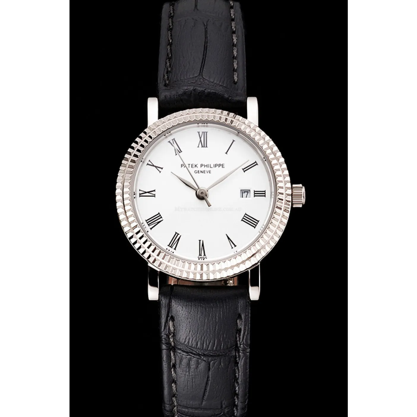 Calatrava Roman Dial White 28 mm, Stainless Steel