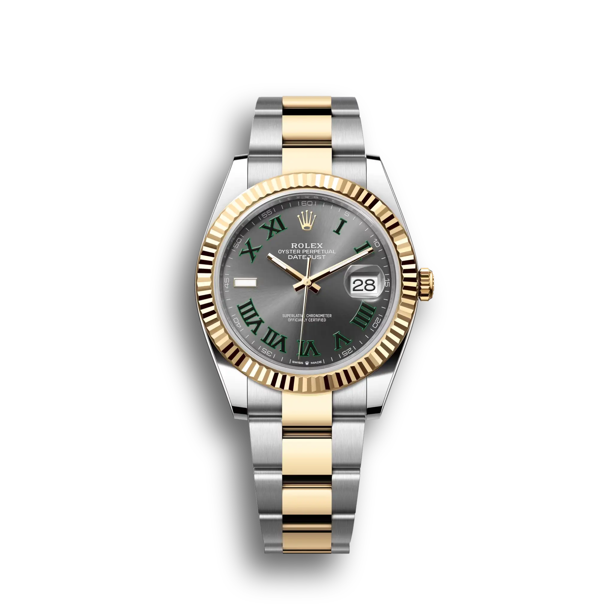 Datejust: Oystersteel and yellow gold, slate, m126333-0019